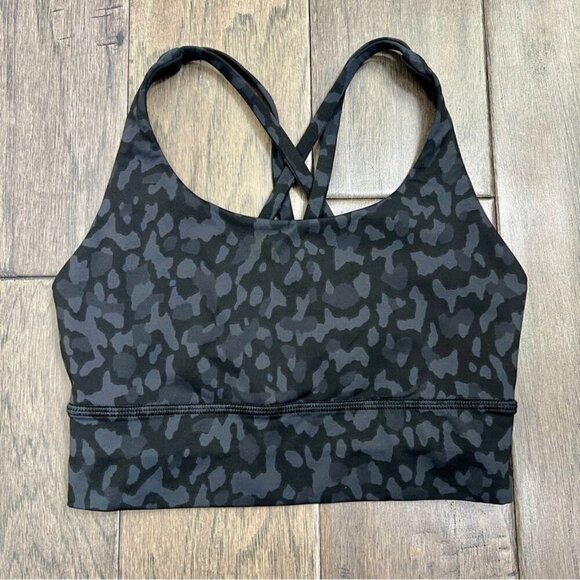 lululemon athletica Other - Lululemon Energy Bra *Long Line Formation Camo Deep Coal Multi